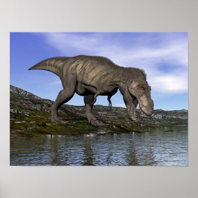 Poster dinossauro Tyrannosaurus rex - renderização 3D (Frente)
