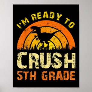 Poster Dinossauro Vintage Estou Pronto Para Esmagar 5ª Sé
