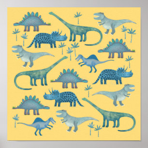 Poster Dinossauros Amarelo