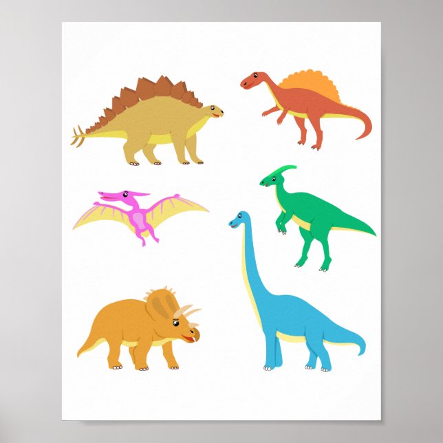 Poster Dinossauros bonitos (Frente)