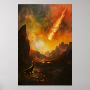 Poster Dinossauros Fim Cartaz Vintage Dark Academia
