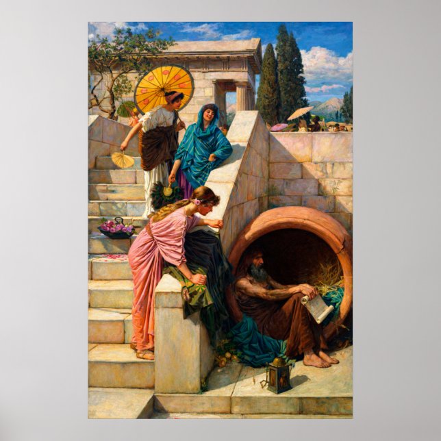 Poster Diogenes por John William Waterhouse  (Frente)