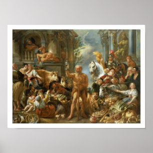 Pôster Diogenes que procurara por um homem honesto,