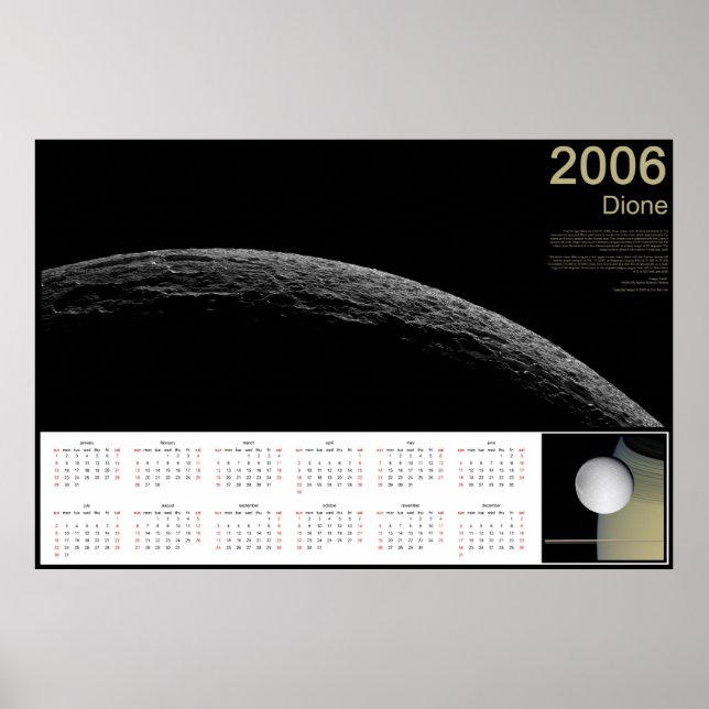 Pôster Dione 2006 Calendar (Frente)