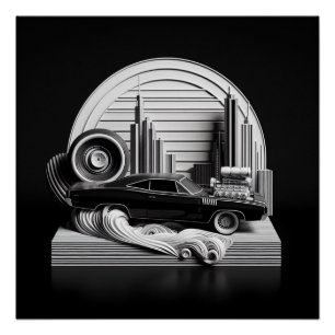 Pôster Diorama do veículo 3d 010