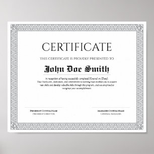Poster Diploma Certificado Clássico Elegante Qualidade