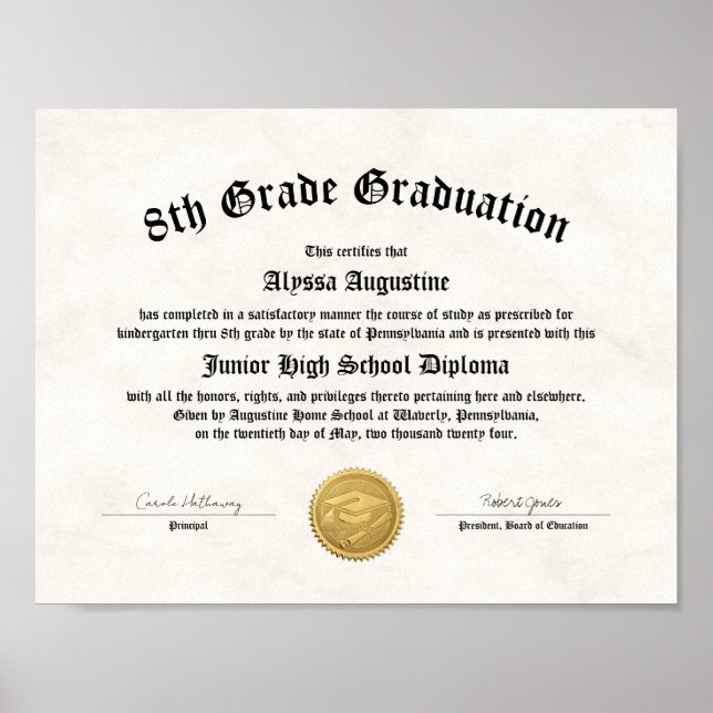 Poster Diploma da 5 8.a Graduação na Escola de Acolhiment (Frente)