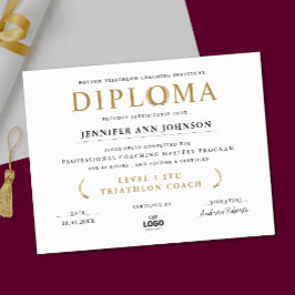 Poster Diploma de Graduação Simples e Elegante com Coroa
