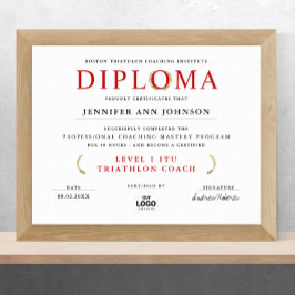 Poster Diploma de Graduação Vermelho Branco Clássico Digi