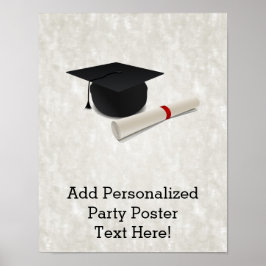 Poster Diploma do boné de formatura personalizável