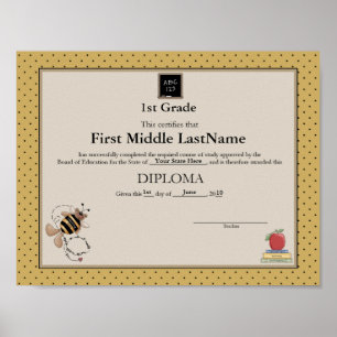 Pôster Diploma do Colégio de Homens do Urso Bumble