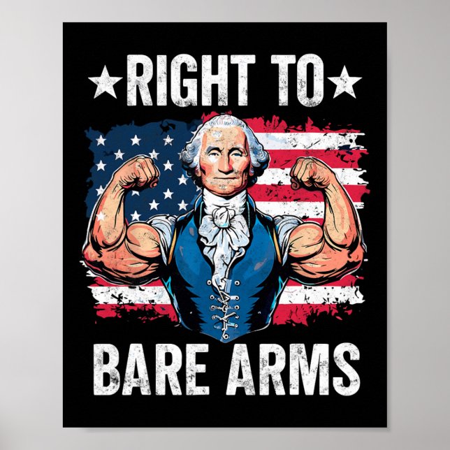Poster Direito À Bare Arms George Washington Bodybuilder  (Frente)