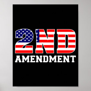 Poster Direitos da 2ª Emenda do Homem Bandeira Americana