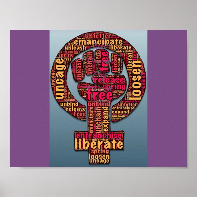 Pôster direitos das mulheres 2017 levantou o punho Thunde (Frente)