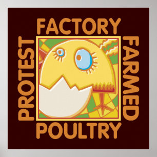 Poster Direitos dos animais Fazendas na fábrica