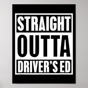 Poster Direto da Auto Escola Engraçado Novo Motorista