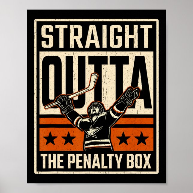 Poster Direto da Caixa de Penalidade Funny Goleiro de Hóq (Frente)