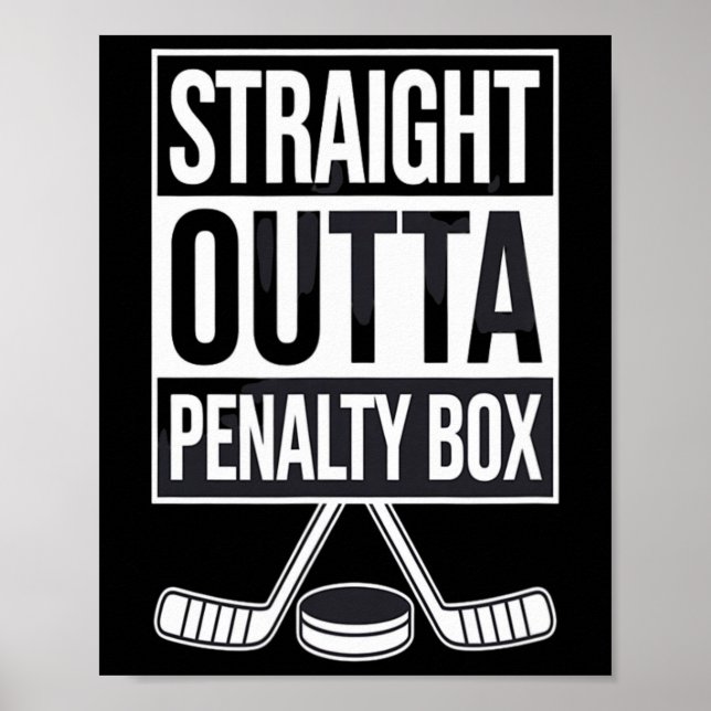 Poster Direto da Caixa de Penalidade Funny Hockey Meme Pa (Frente)