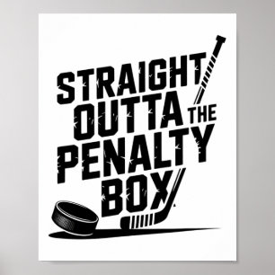 Poster Direto da Caixa de Penalidade Humor Divertido Hóqu