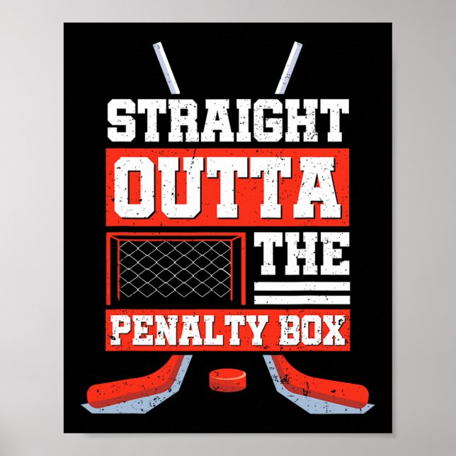Poster Direto da Caixa de Penalidade Jogador de Hóquei En (Frente)