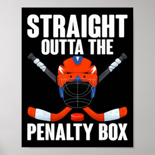 Poster Direto da Caixa de Penalidade Jogador de Hóquei Hó