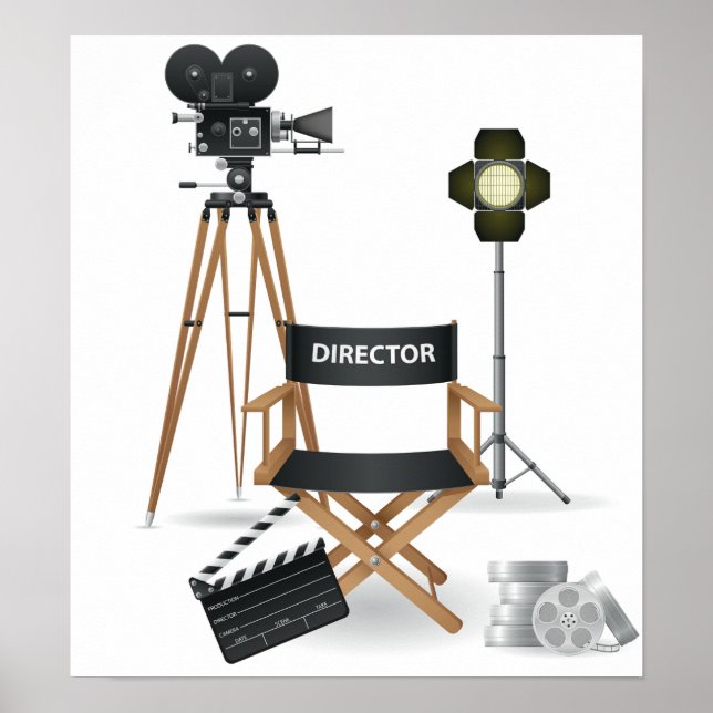 Pôster Diretor de Cinema Define Cartaz (Frente)