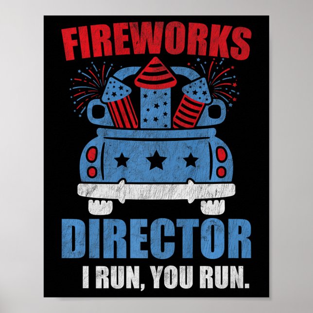 Poster Diretor de Fogos de Artifício Engraçado do Dia 4 d (Frente)