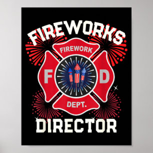Poster Diretor de fogos de artifício engraçado segurança