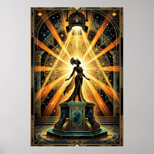 Poster Diretora de Cinema Mulher Art Déco Arte de Cinema