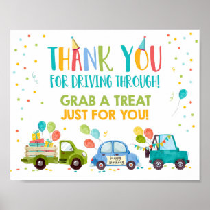 Poster Dirigir por sinal de Festa de aniversário Segure