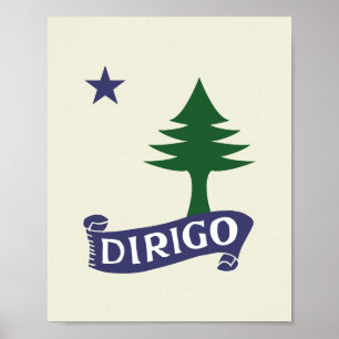 Poster Dirigo / 1901 Maine Flag Arte Framable