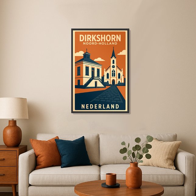 Poster Dirkshorn, Noord Holland - Nederland Travel (Dirkshorn Noord Holland, Nederland Travel Poster)