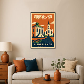 Pôster Dirkshorn Nord Holland Niederlande Reiseplakat
