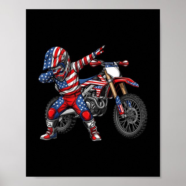 Poster Dirt Bike Art Rider Motocross Motorcycle Dirtbike (Frente)