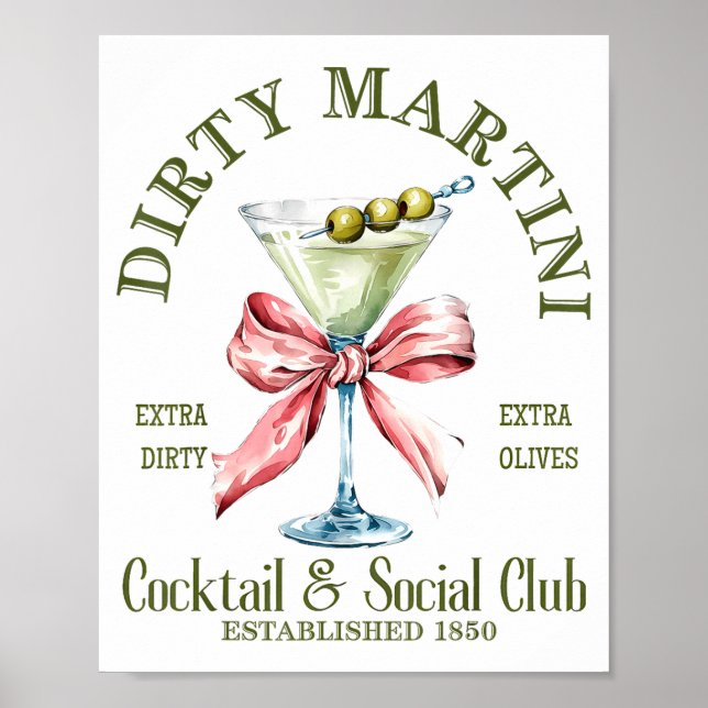 Poster Dirty Bachelorette Martini Tail Club Martini Drink (Frente)