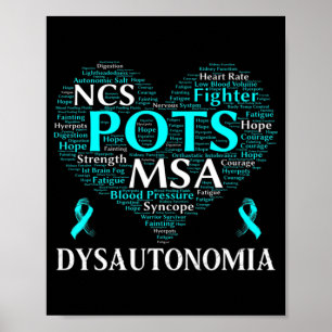 Poster Disautonomia Sensibilização Teal Ribbon T-Shirt71