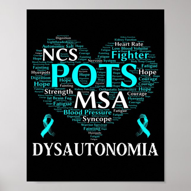 Poster Disautonomia Sensibilização Teal Ribbon T-Shirt71 (Frente)
