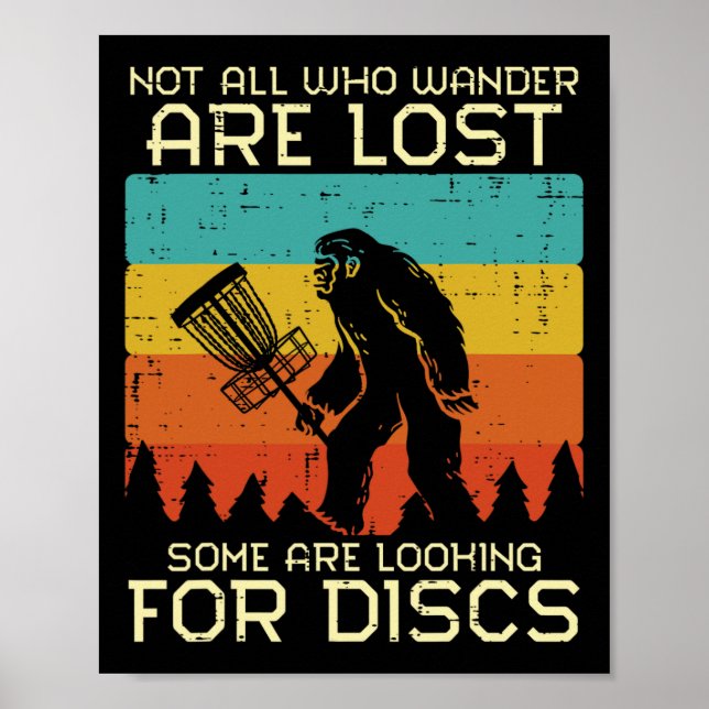 Poster Disc Golf Bigfoot Sasquatch Frisbee Frolf Men Wome (Frente)