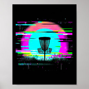 Poster Disc Golf Glitch - Amante de Disc Golf Antigo