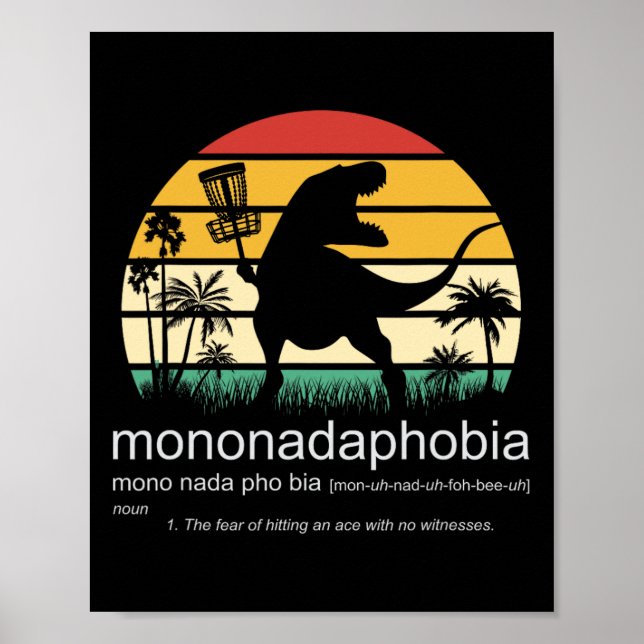 Poster Disc Golf Mononadaphobia Funny Disk Golf 1  (Frente)