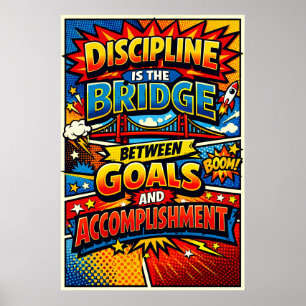 Poster Disciplina É a Ponte Quadrinho de Arte Pop
