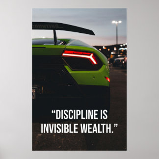 Poster Disciplina é Riqueza Invisível Citação de Supercar