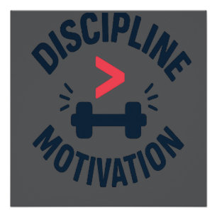 Pôster Disciplina Maior que Motivação - Ginásio Fitness