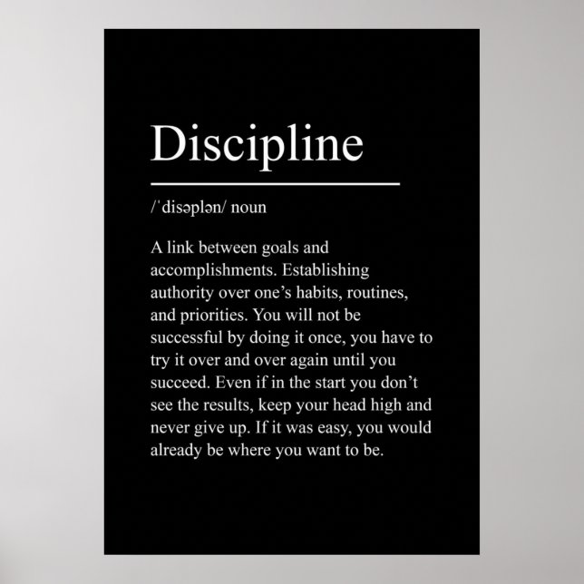 Poster disciplina, motivação, citação, academia, inspiraç (Frente)