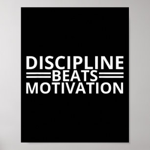 Poster Discipline Beats Motivation Gym