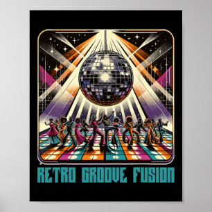 Poster Disco 70s 80s Retro Groove Fusion Funky 1970s