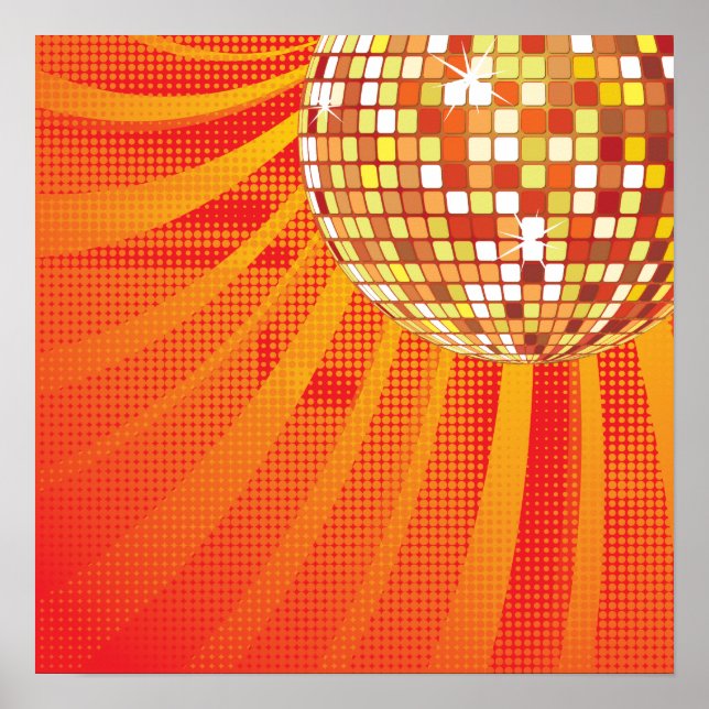 Poster Disco Ball Funky Dance Music Nightclub (Frente)