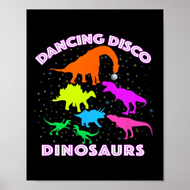 Poster Disco Dancing Dinosaurs Prove Awesome Teacher Pres (Frente)