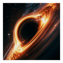 Pôster Disco de Acreção de Buraco Negro Supermassivo Arte