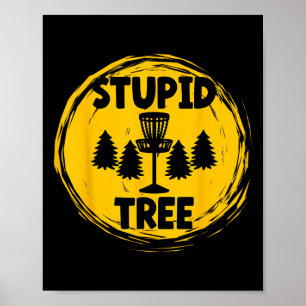 Poster Disco de Golfe Adulto Engraçado Humor Árvore Idiot